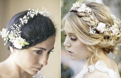 Весільні зачіски з квітами у волоссі